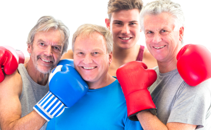 Pensioners Throwing Weight in the Gym